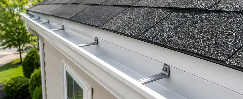 Clean Gutter Along Suburban Roofline
