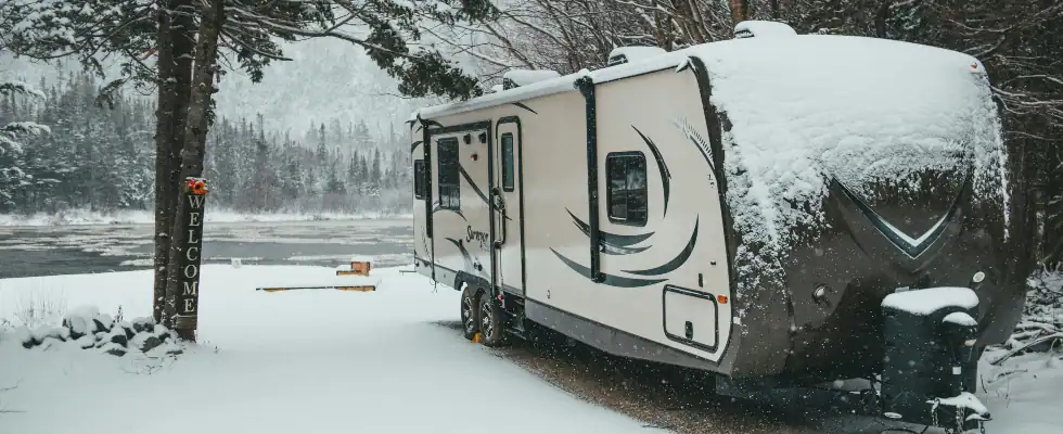 Family vacation travel RV, holiday trip in motorhome