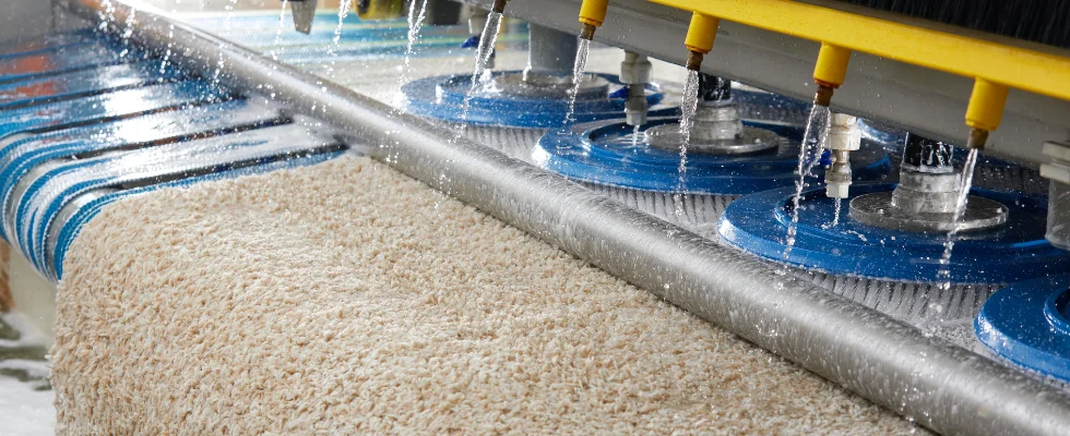 Area rug being washed professionally.