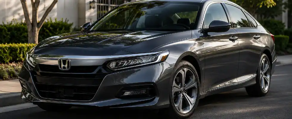 Sleek sedan in a suburban setting