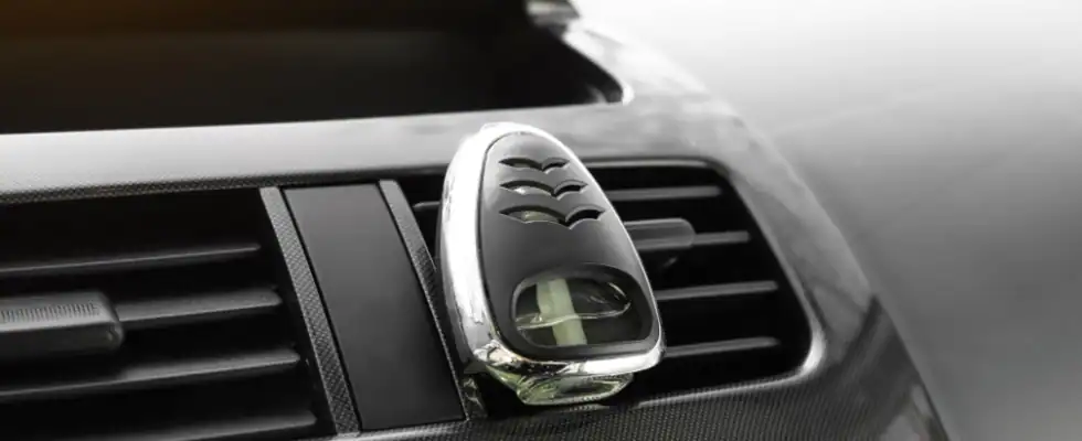 vehicle interior with air freshener