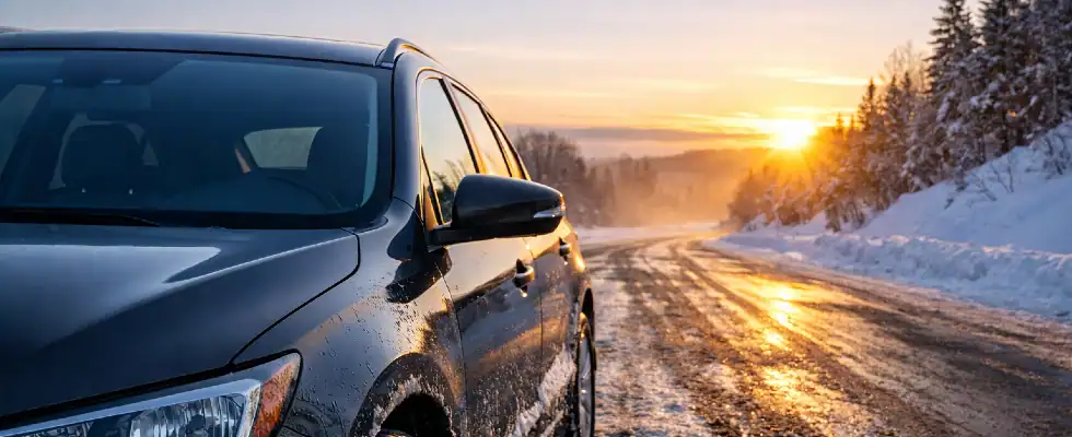 car on an icy road