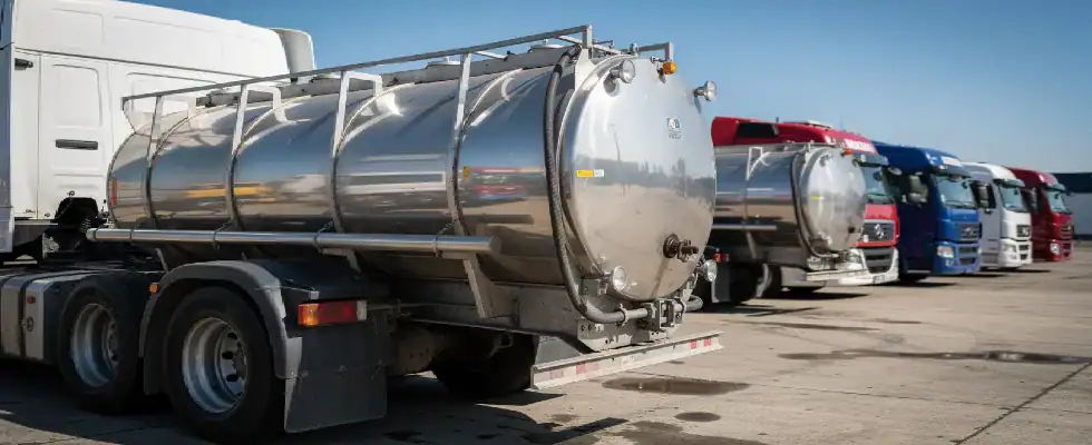 polished aluminum fuel tanks on semi-trucks